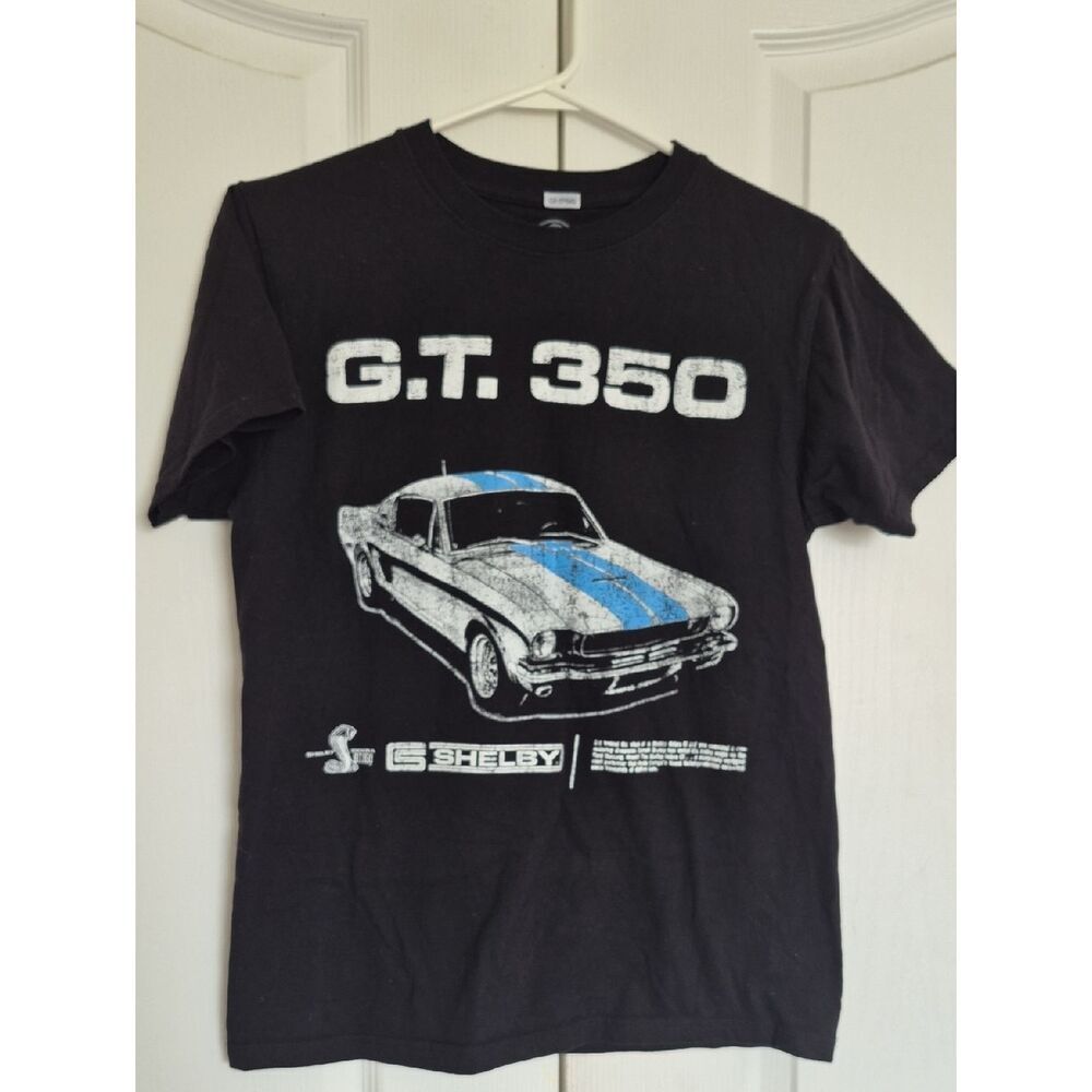 Shelby Black G.T. 350 Graphic Tee with Blue Stripe
